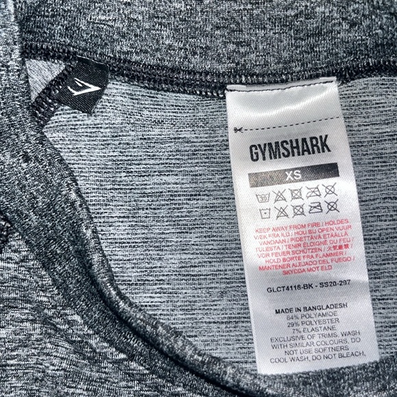 Gymshark Crop Top Womens XS Vital Seamless Long Sleeve Gray Gym Workout Scrunch - Picture 3 of 5